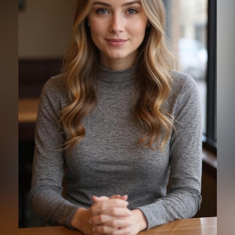 Rag & Bone Grey Lightweight Ribbed Mock Turtlenec… - image 1